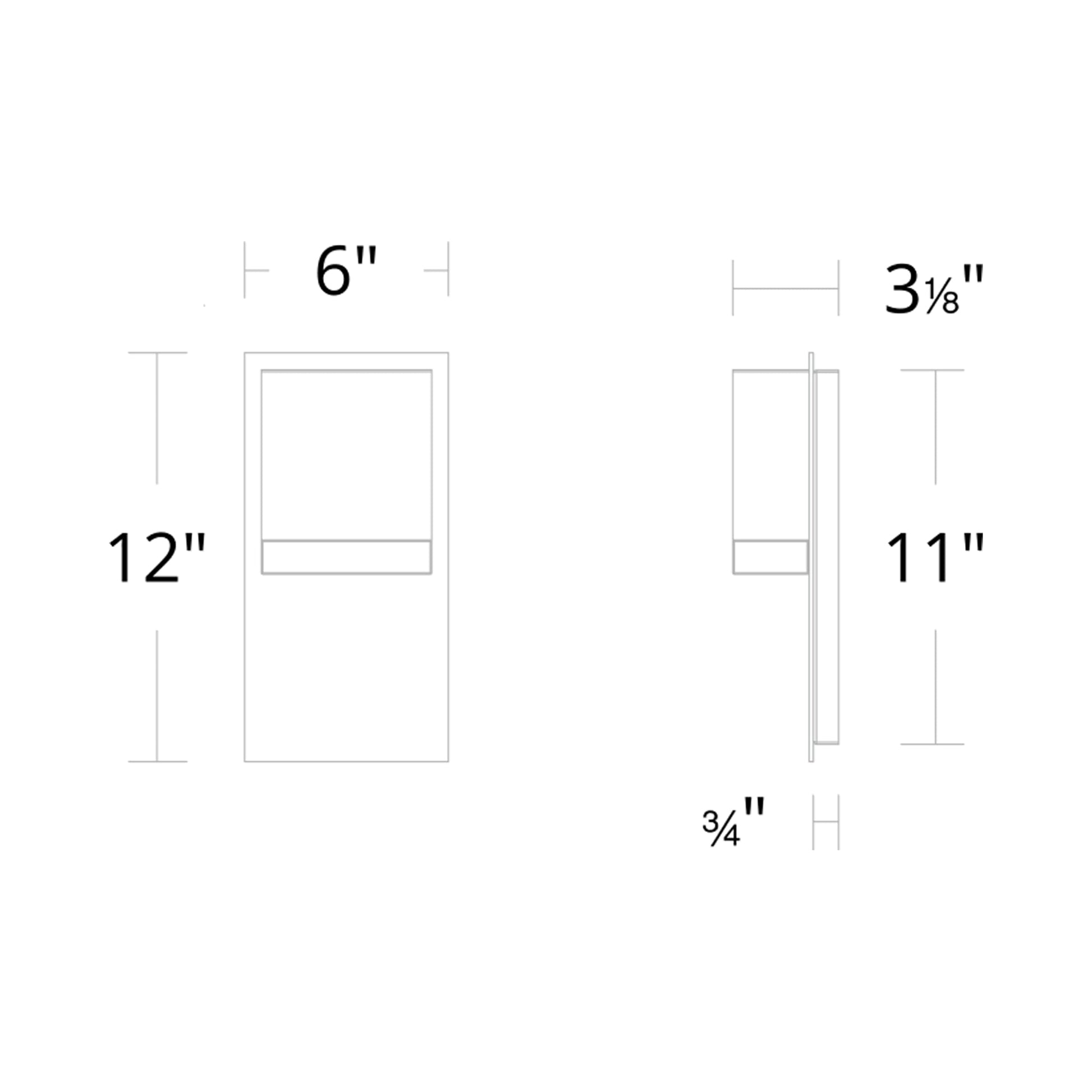 Draped Outdoor LED Wall Light - line drawing.