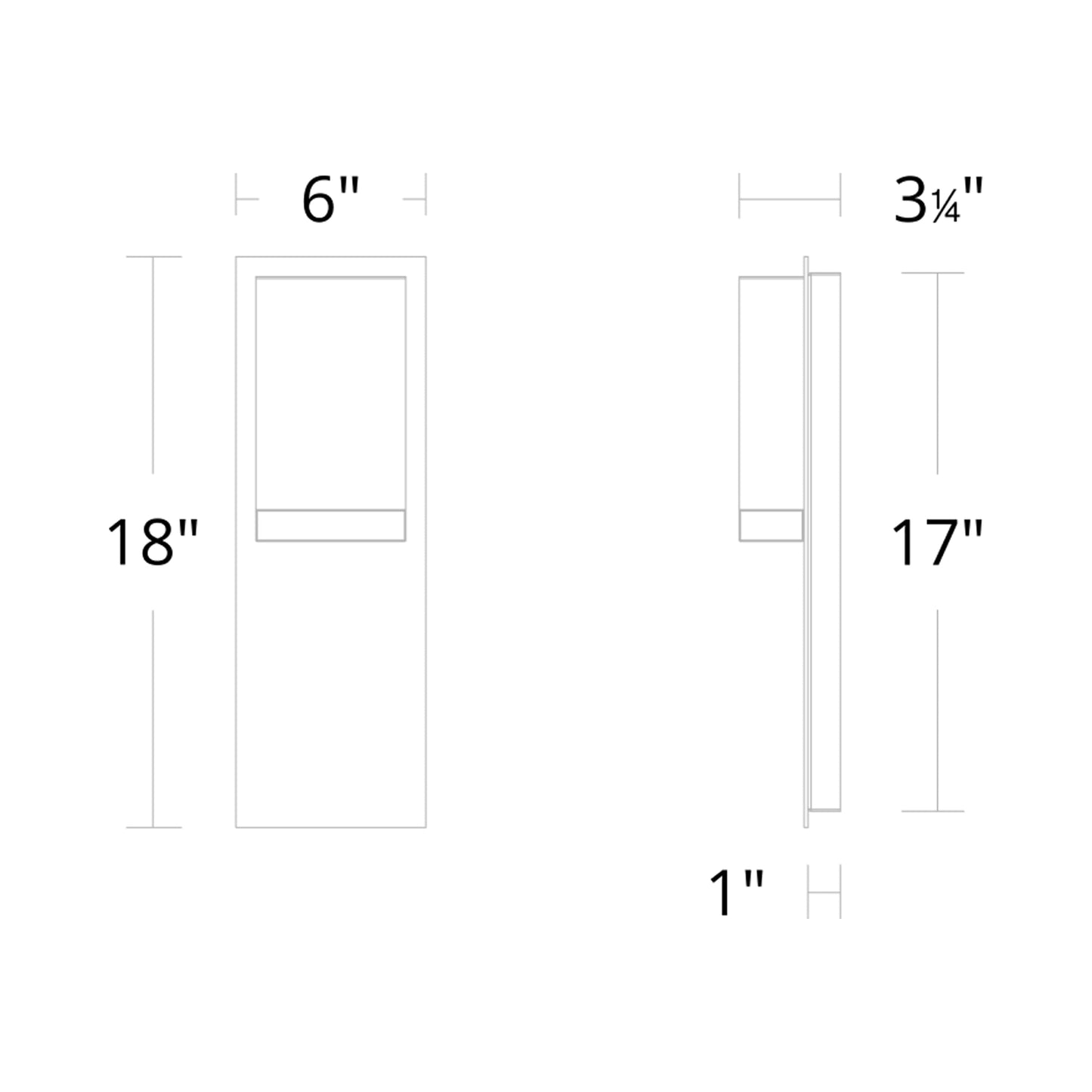 Draped Outdoor LED Wall Light - line drawing.