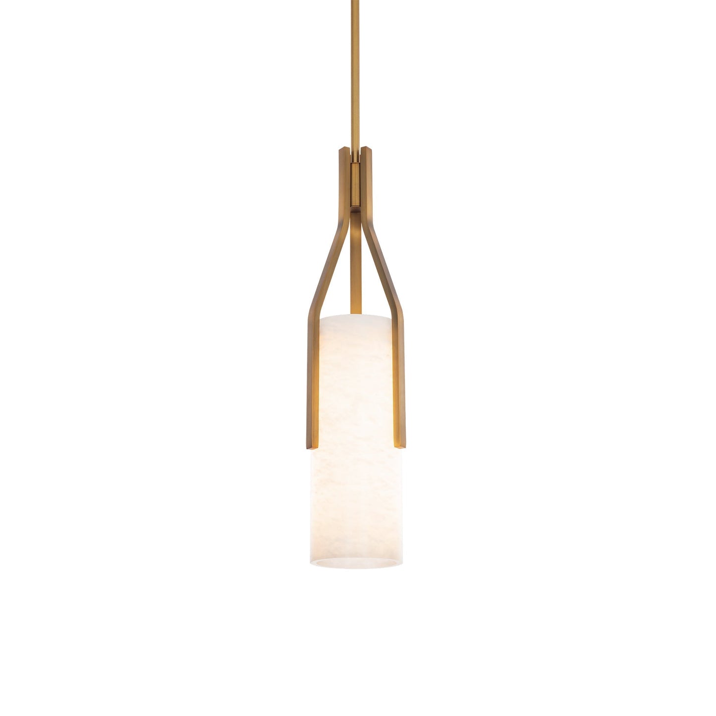 Firenze LED Pendant Light in Aged Brass.