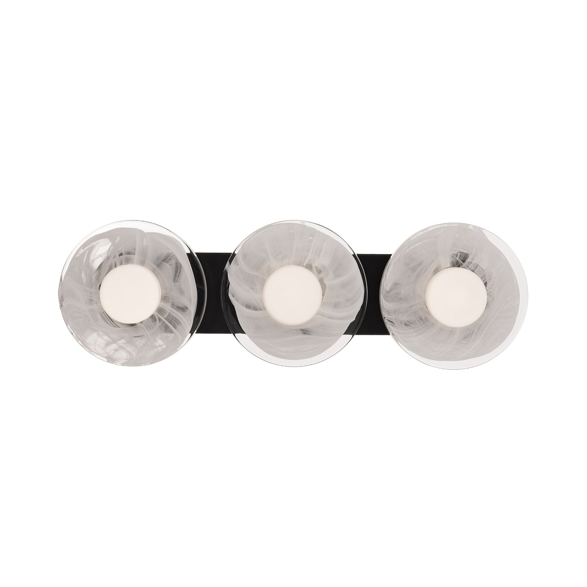Fresco LED Bath Vanity Light in Black (3-Light).