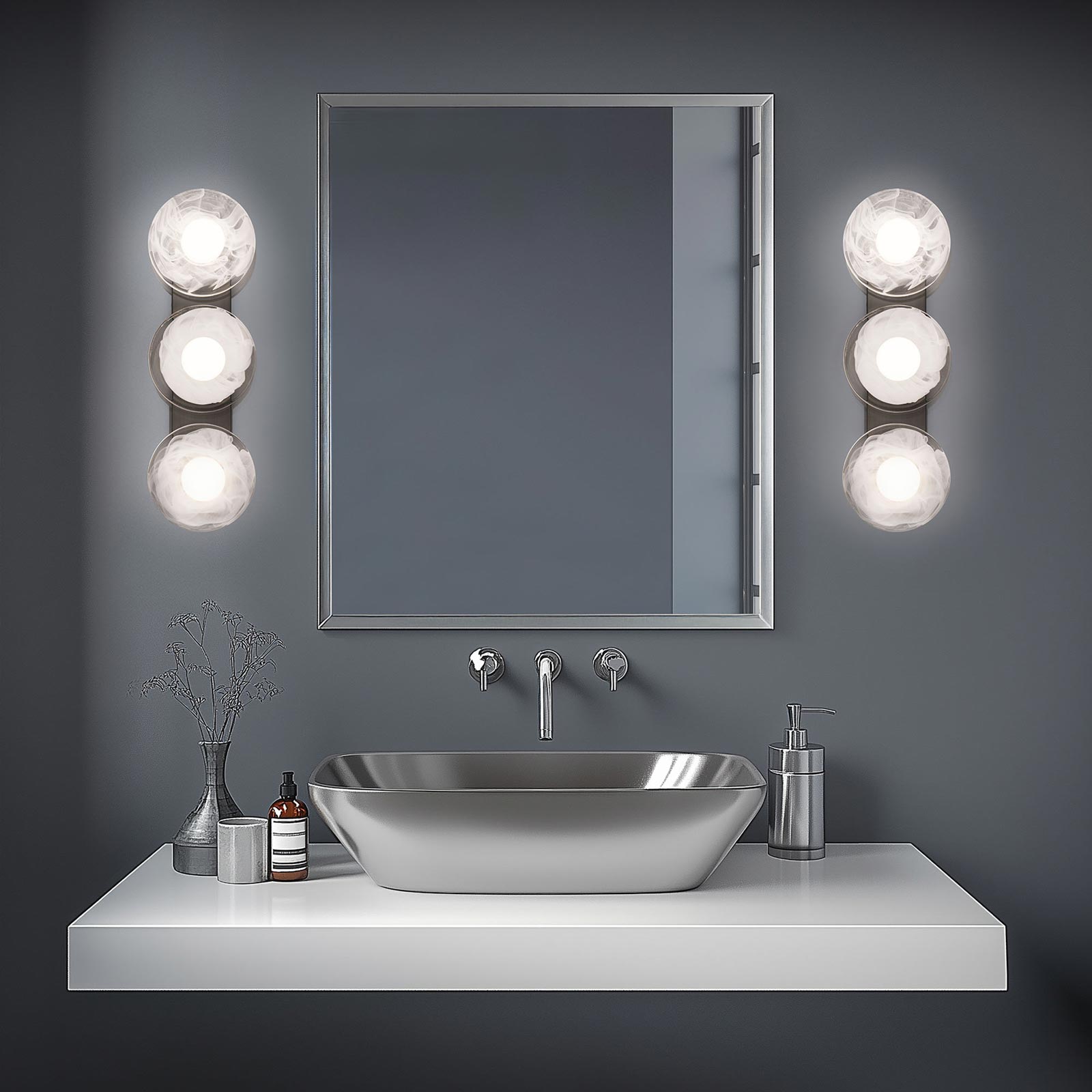 Fresco LED Bath Vanity Light in bathroom.