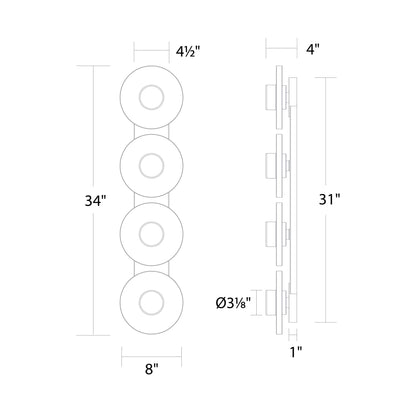 Fresco LED Bath Vanity Light - line drawing.