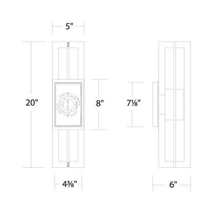 Gander Outdoor LED Wall Light - line drawing.