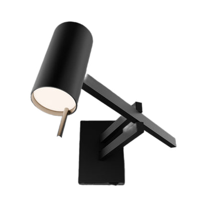Gavel LED Swing Arm Wall Light in Black.