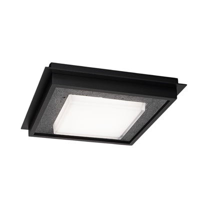 Grandstand LED Flush Mount Ceiling Light in Basalt Stone/Black.