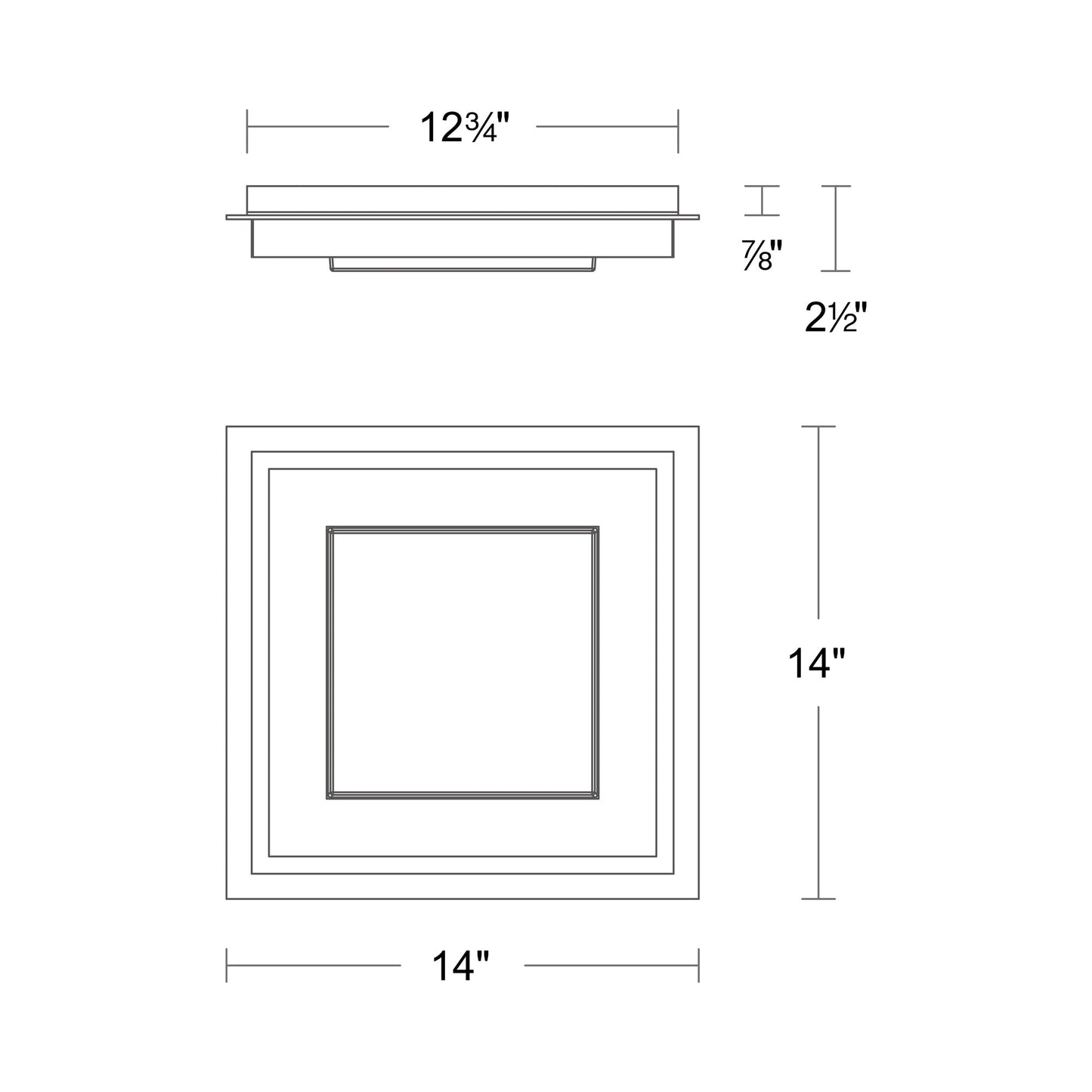 Grandstand LED Flush Mount Ceiling Light - line drawing.