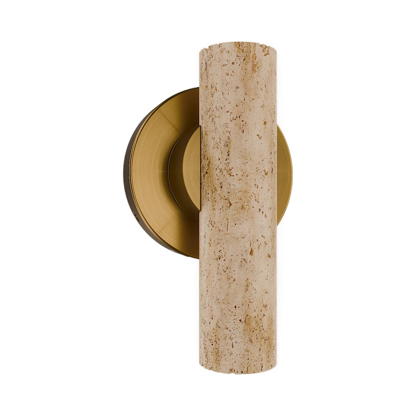 Holden LED Picture Light in Beige Travertine/Aged Brass.