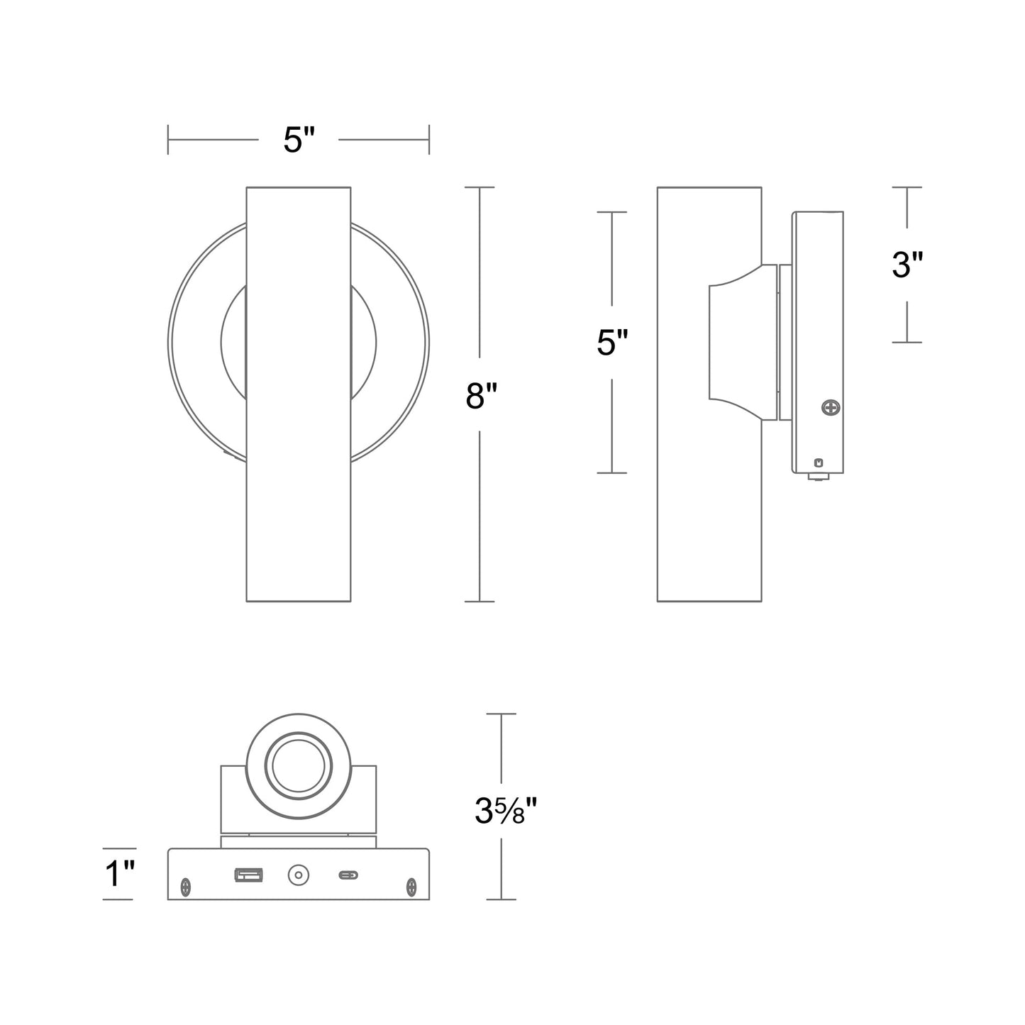 Holden LED Picture Light - line drawing.