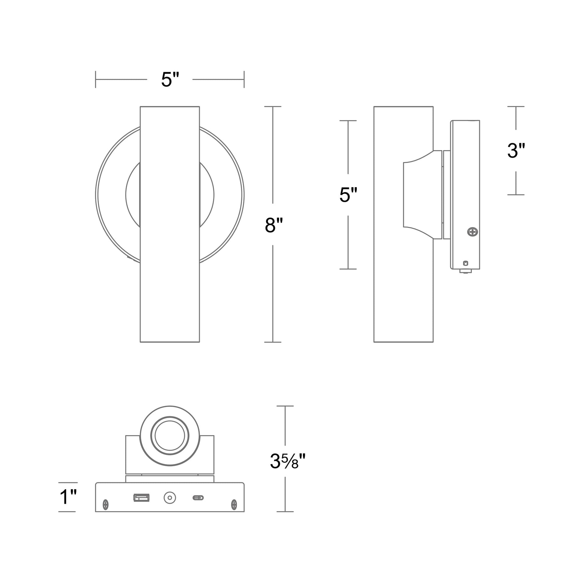 Holden LED Picture Light - line drawing.