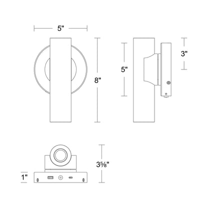 Holden LED Picture Light - line drawing.