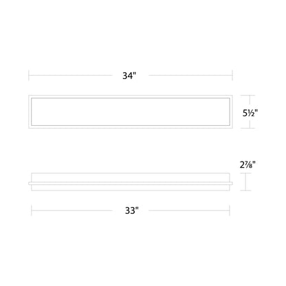 Ice Bar Outdoor LED Wall Light - line drawing.