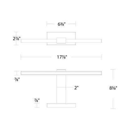 Inlet LED Picture Light - line drawing.