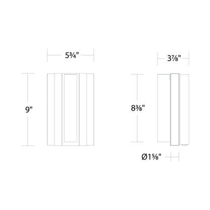 Ivery LED Wall Light - line drawing.