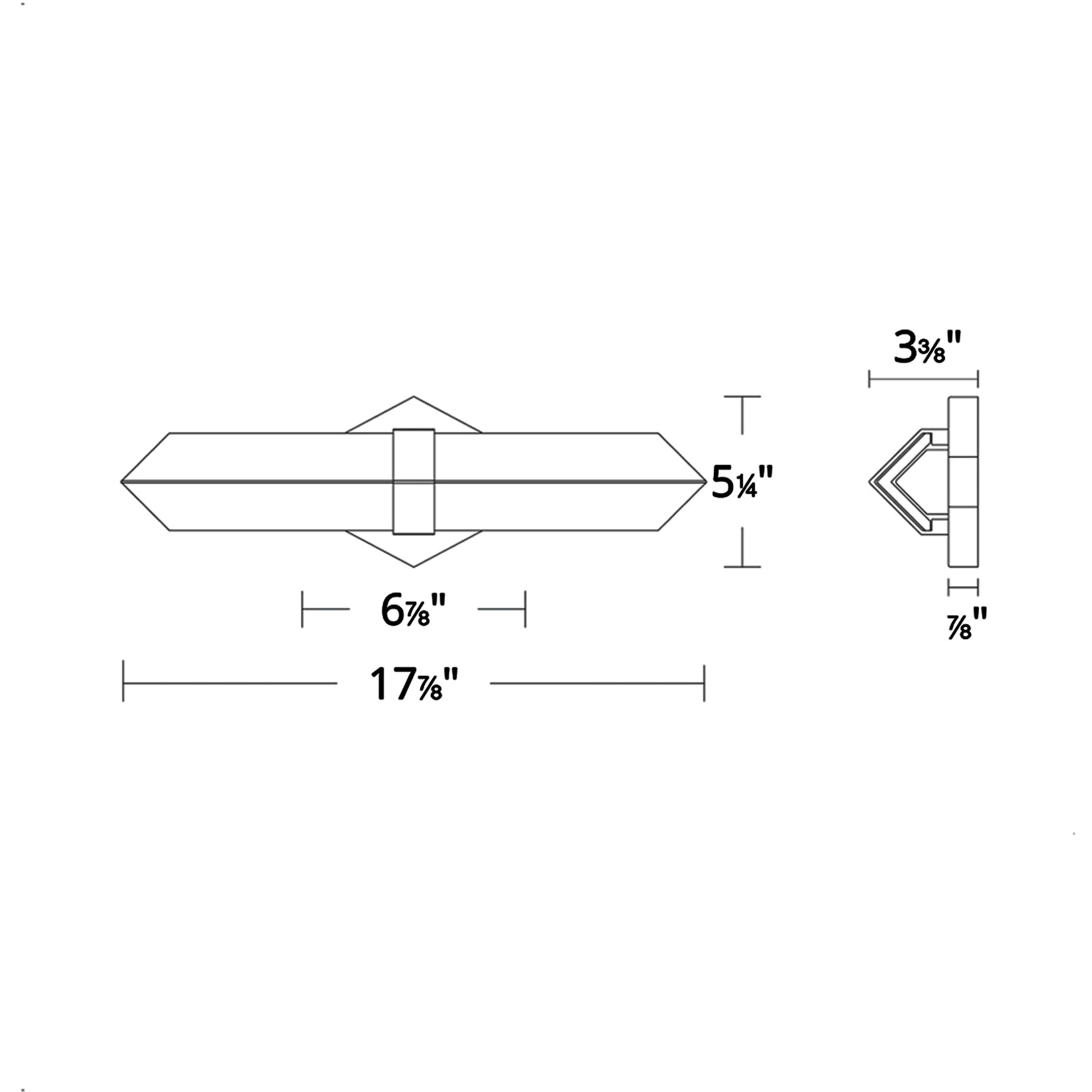 Javelin LED Bath Vanity Light - line drawing.