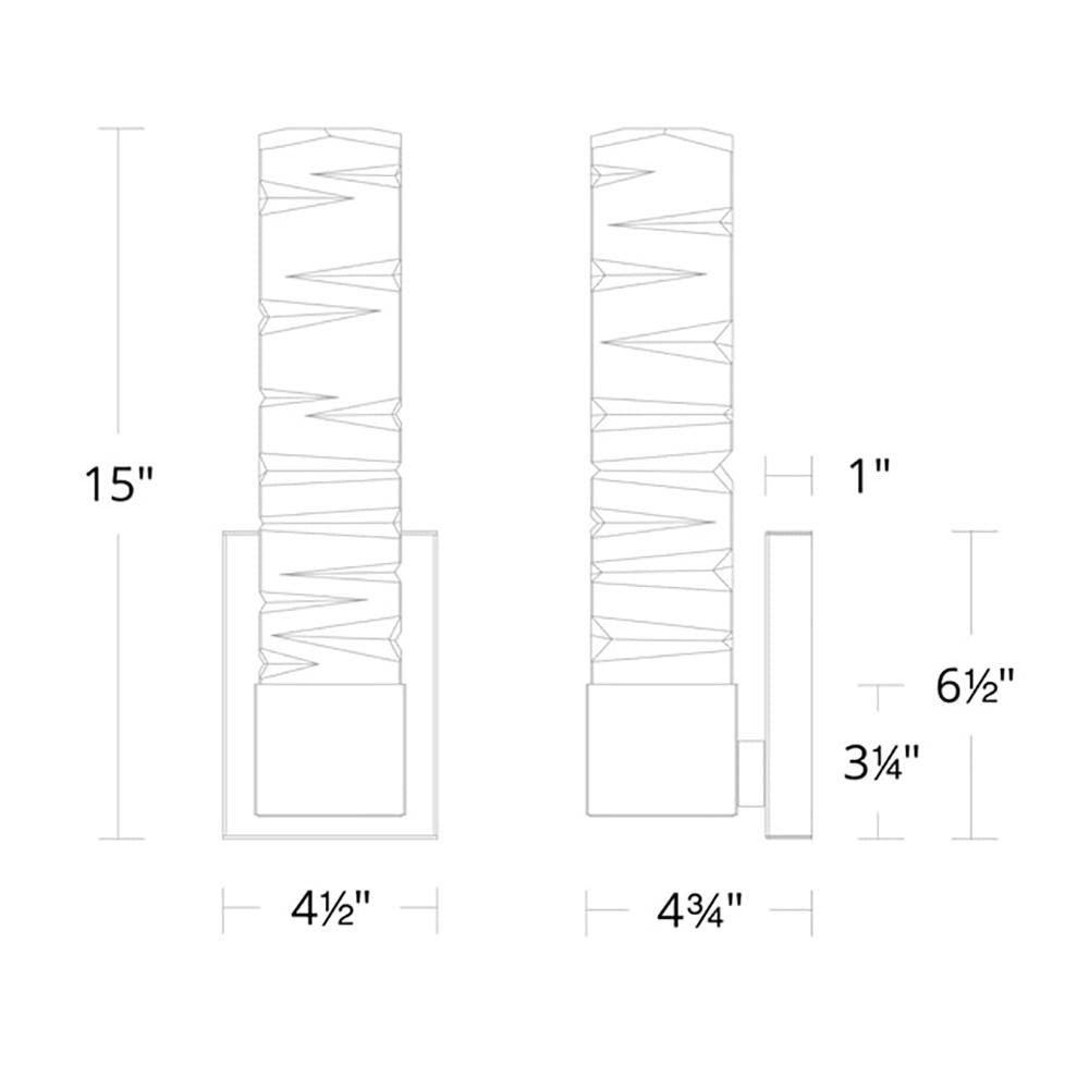 Juliet LED Bath Wall Light- line drawing.
