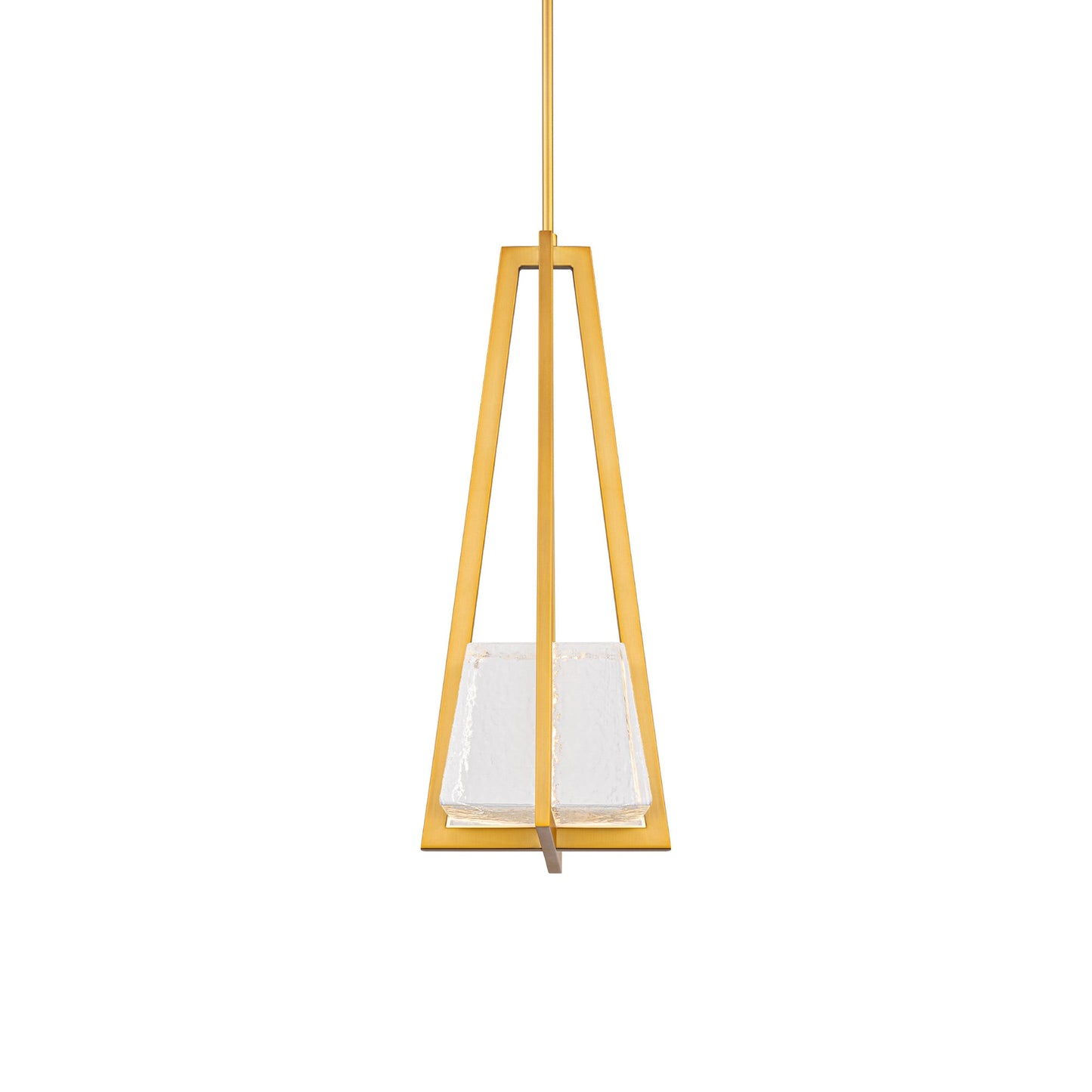 Karie LED Pendant Light in Aged Brass.