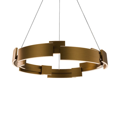 Keefe LED Pendant Light in Aged Brass.