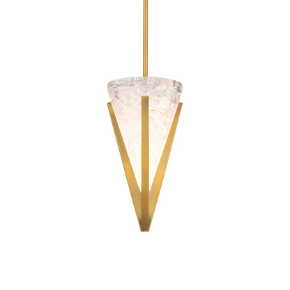 Kiernan LED Pendant Light in Aged Brass.