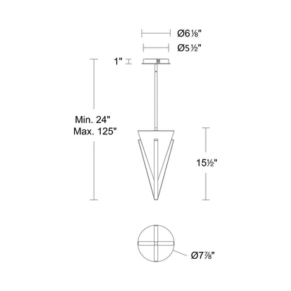Kiernan LED Pendant Light - line drawing.