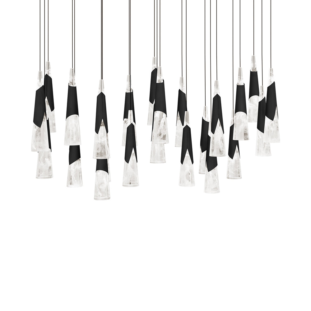 Kilt LED Linear Pendant Light in Black (23-Light).