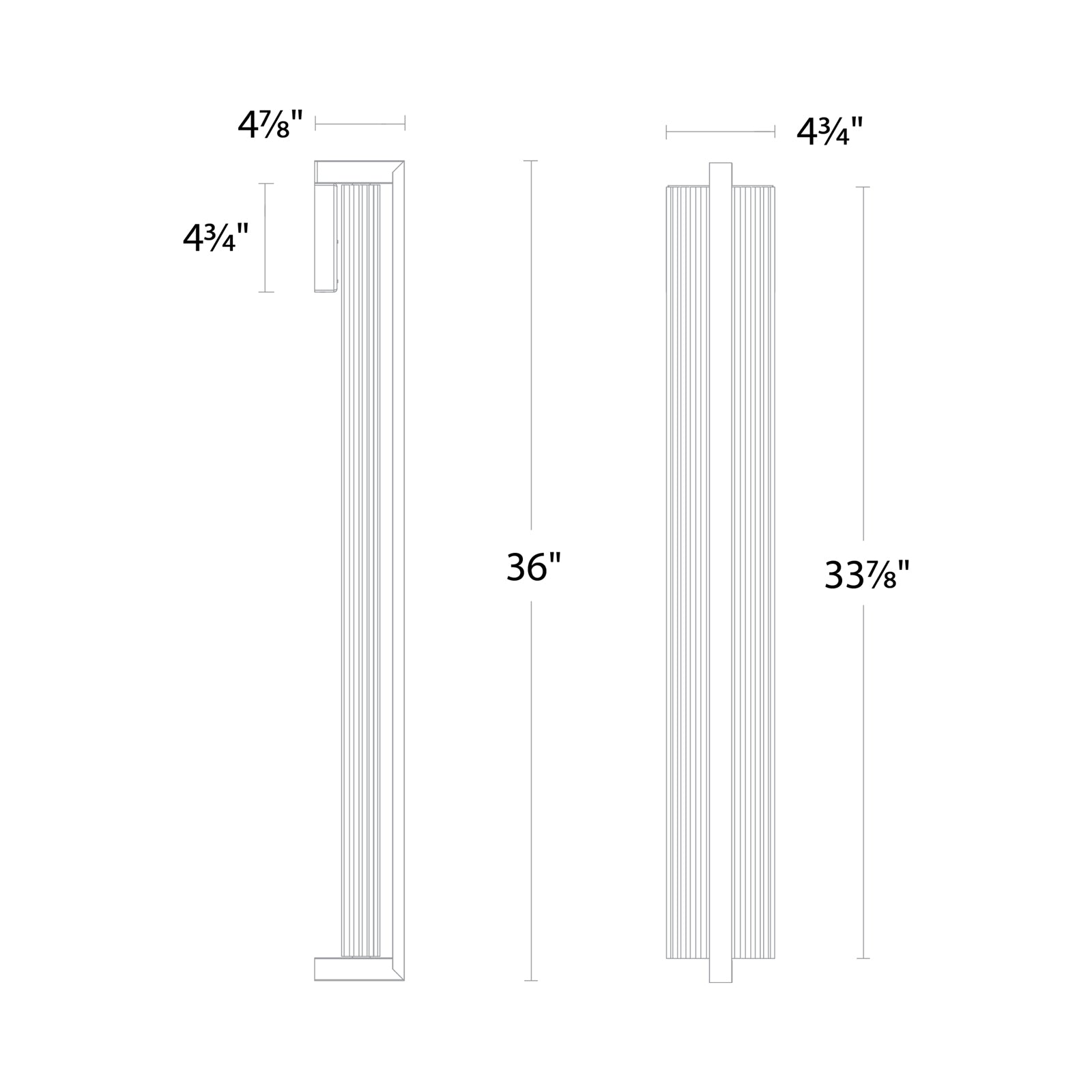 Krimp Outdoor LED Wall Light - line drawing.