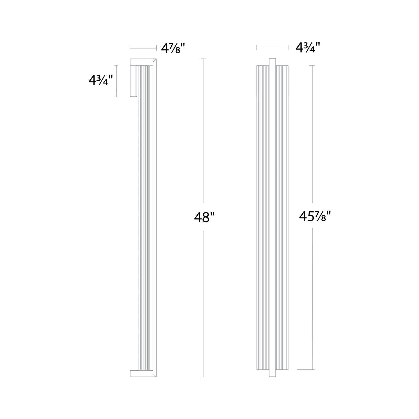 Krimp Outdoor LED Wall Light - line drawing.