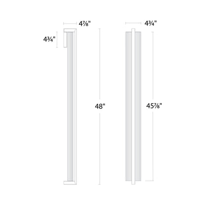 Krimp Outdoor LED Wall Light - line drawing.