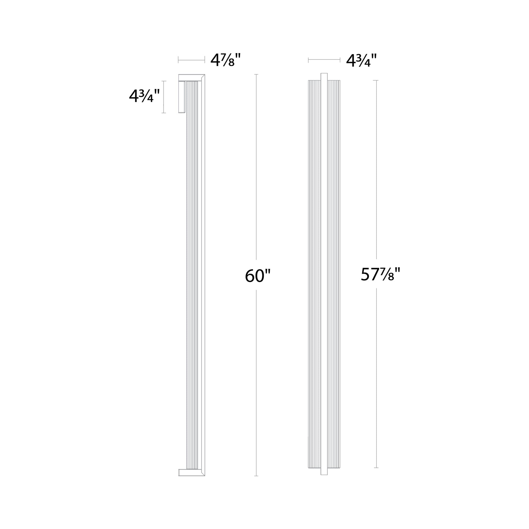 Krimp Outdoor LED Wall Light - line drawing.