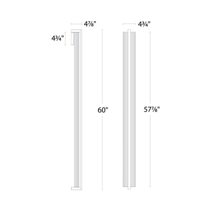 Krimp Outdoor LED Wall Light - line drawing.
