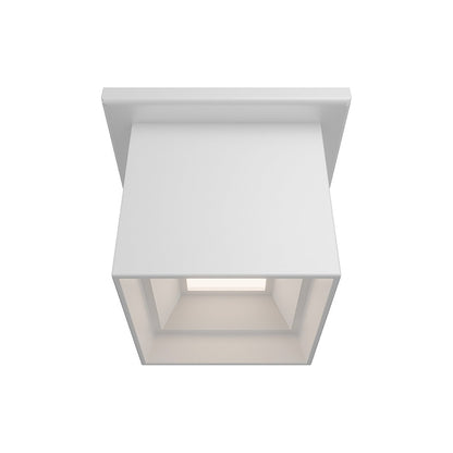Kube Outdoor LED Flush Mount Ceiling Light in White (4.5-Inch).