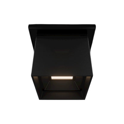Kube Outdoor LED Flush Mount Ceiling Light in Black (4.5-Inch).