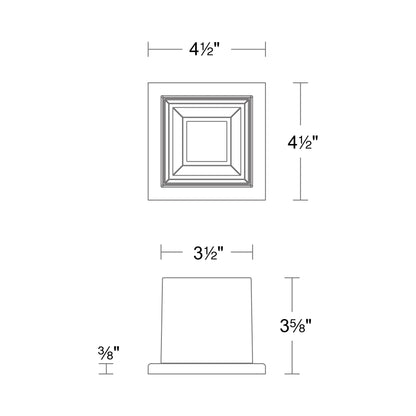 Kube Outdoor LED Flush Mount Ceiling Light - line drawing.