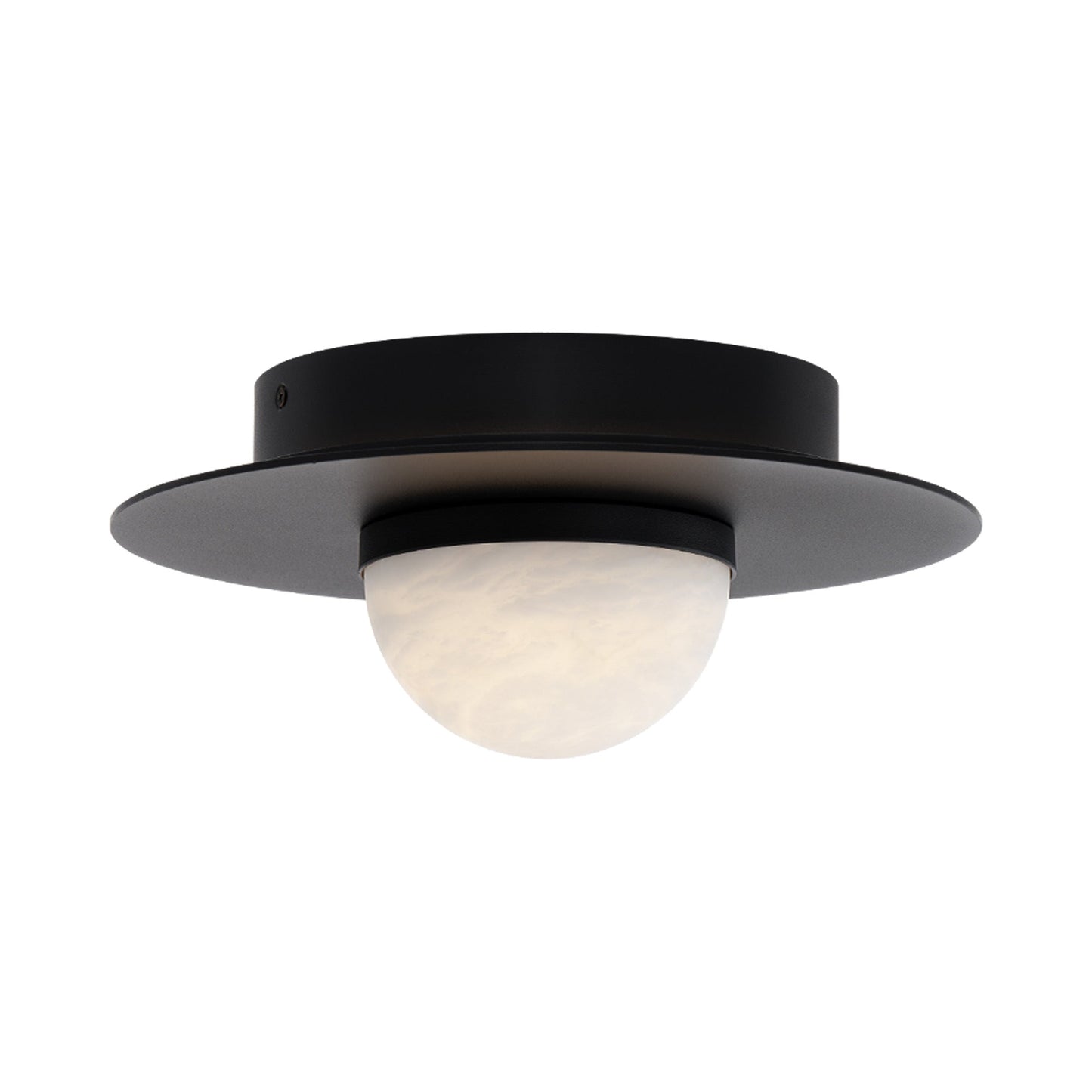 Landed LED Flush Mount Ceiling Light in Black.