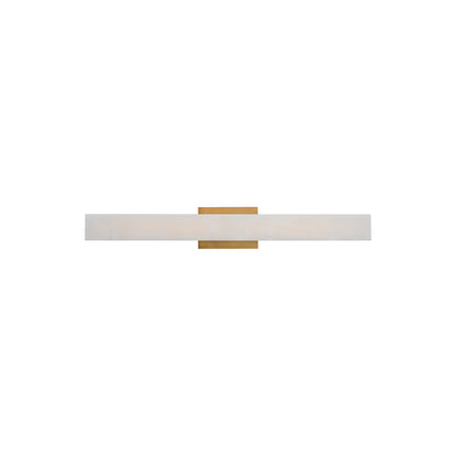 Lanza LED Bath Wall Light in Aged Brass (27-Inch).