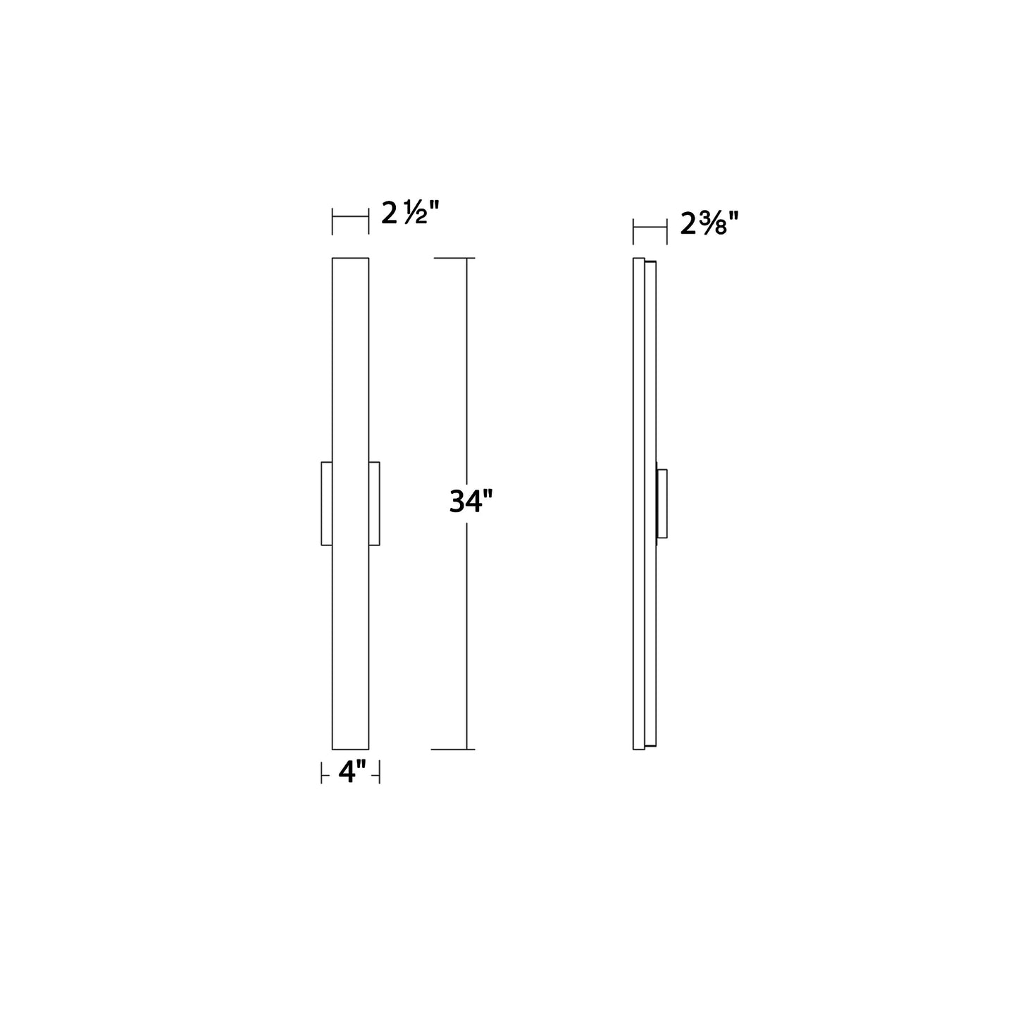 Lanza LED Bath Wall Light - line drawing.