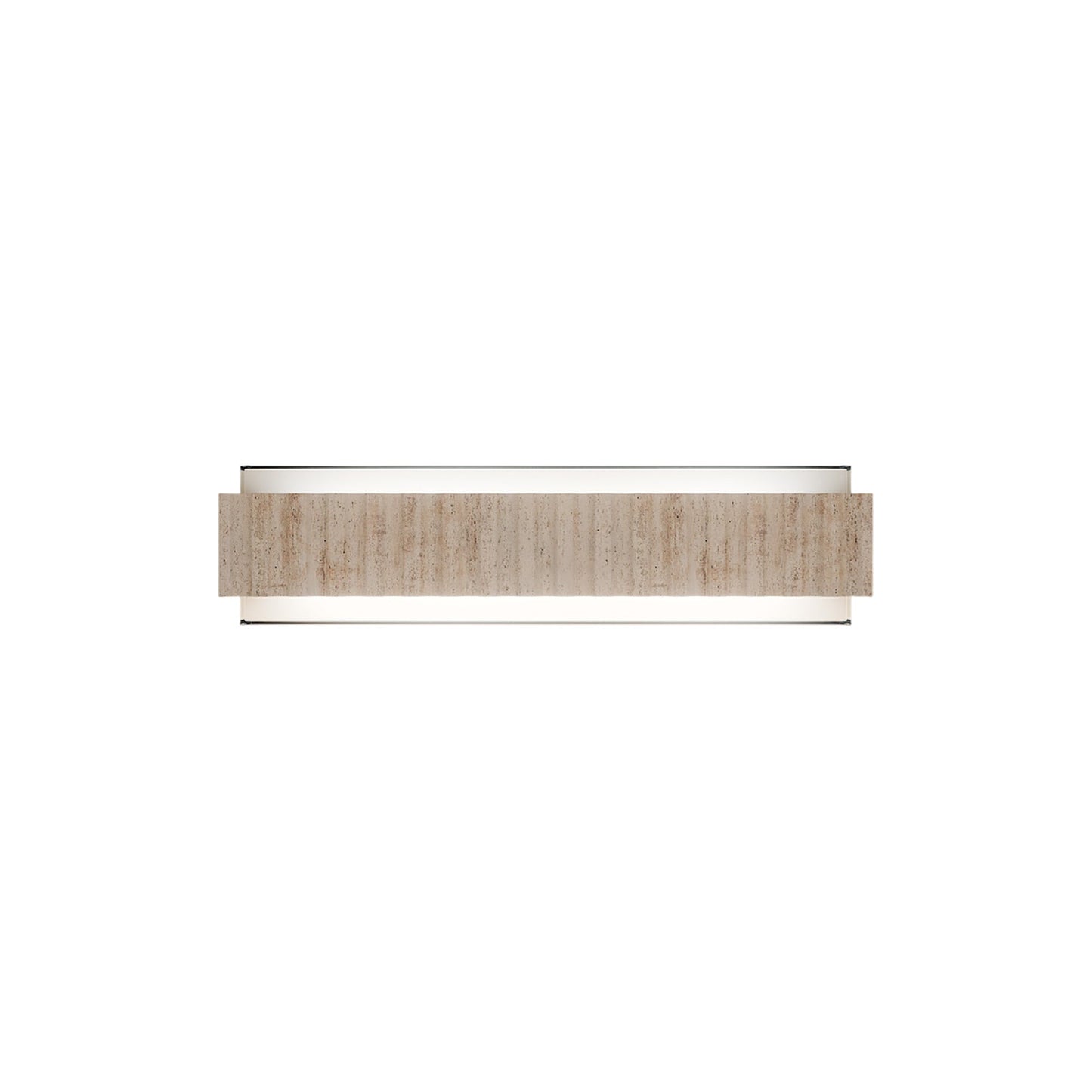 Magnate LED Bath Vanity Light in Beige Travertine/Aged Brass (19-Inch).