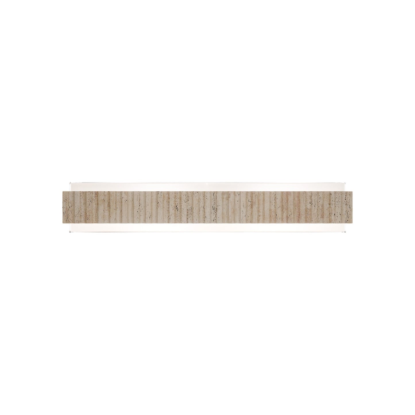 Magnate LED Bath Vanity Light in Beige Travertine/Aged Brass (27-Inch).