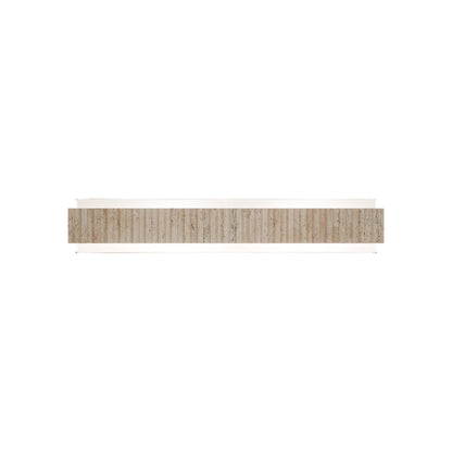 Magnate LED Bath Vanity Light in Beige Travertine/Aged Brass (27-Inch).