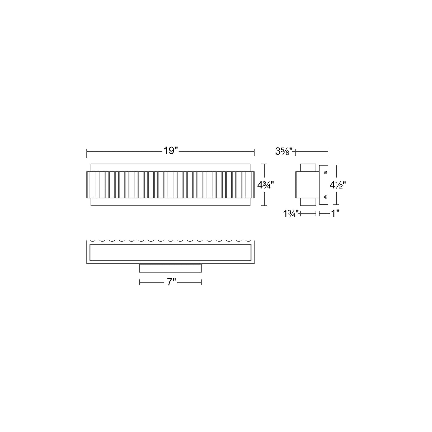 Magnate LED Bath Vanity Light - line drawing.