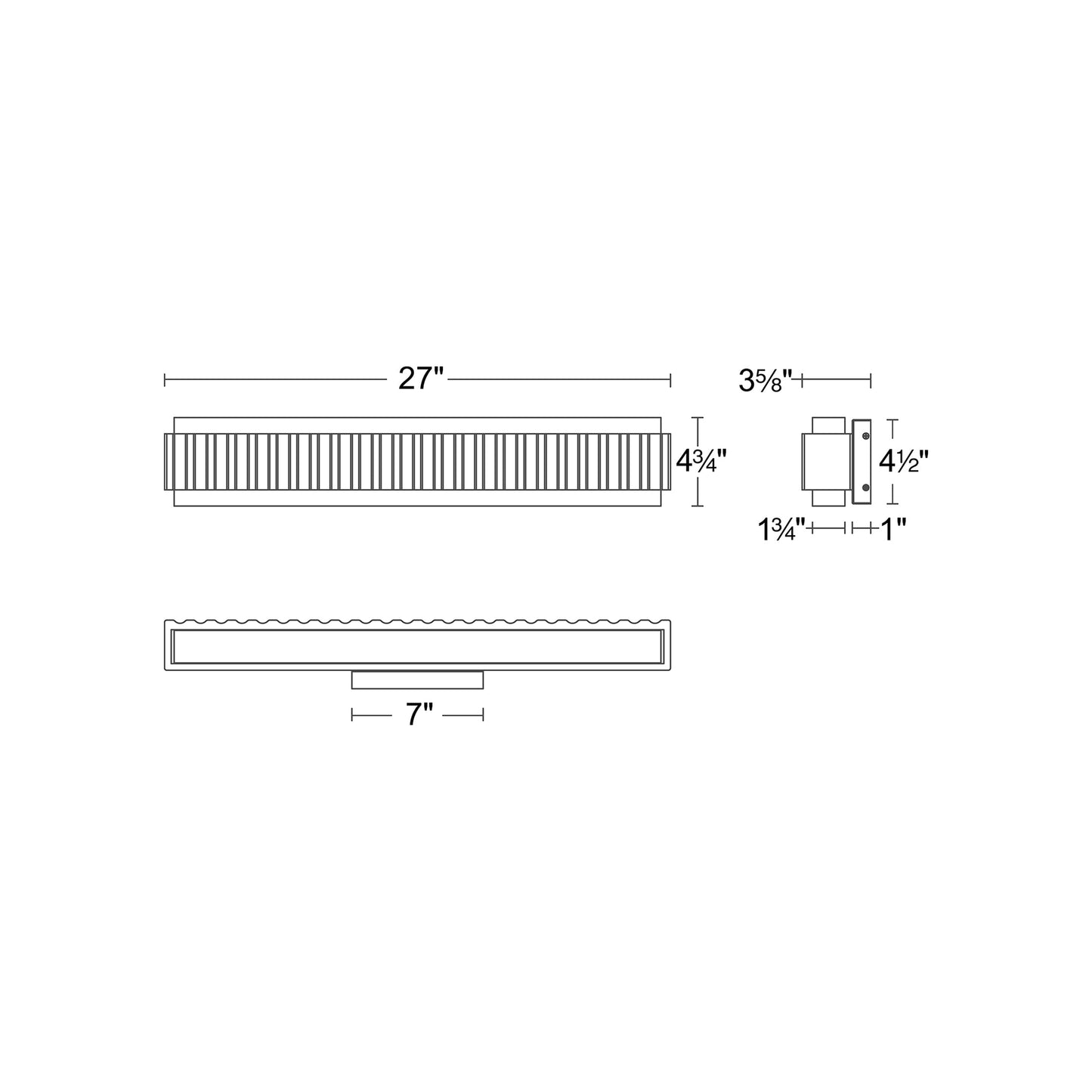 Magnate LED Bath Vanity Light - line drawing.