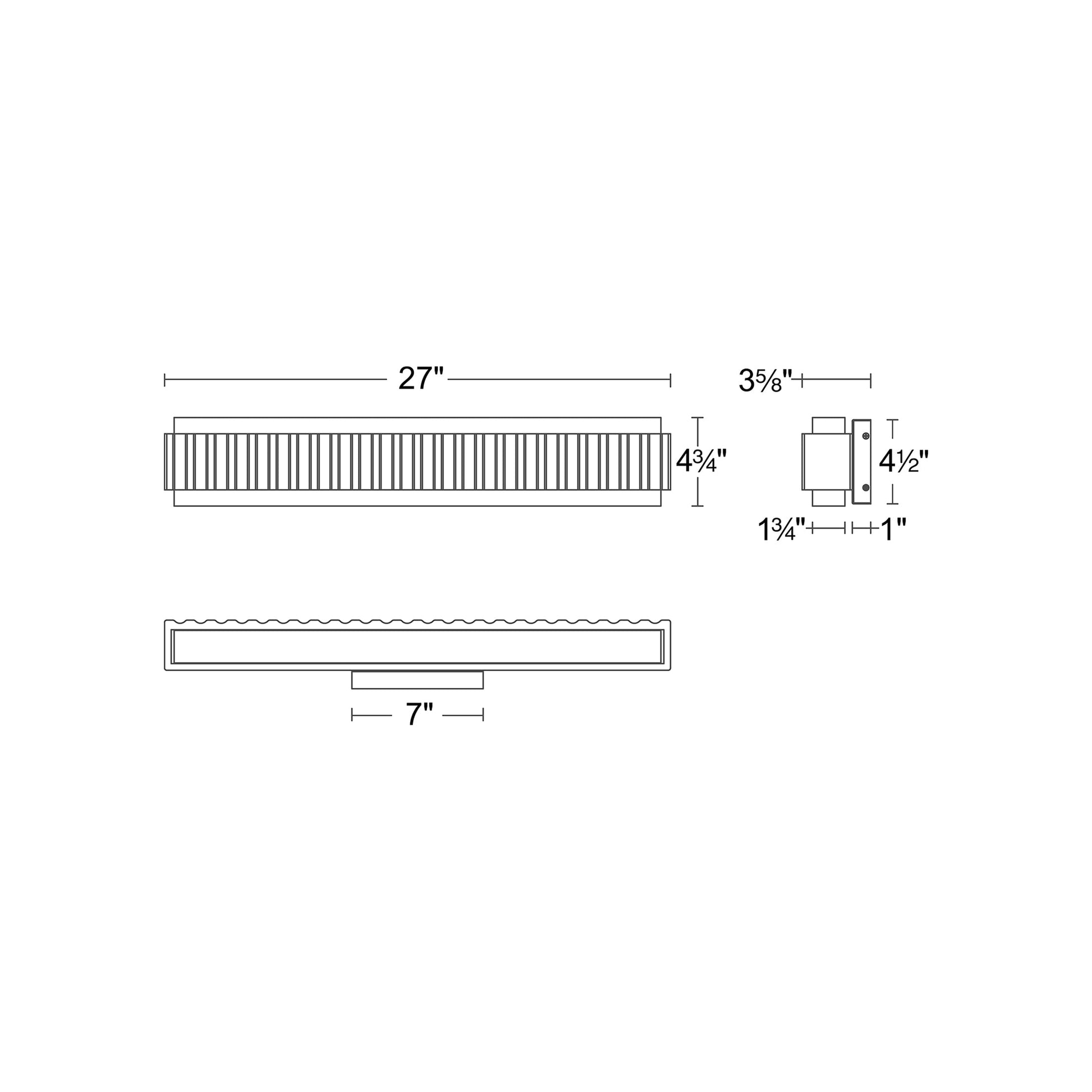 Magnate LED Bath Vanity Light - line drawing.
