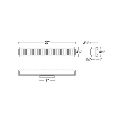 Magnate LED Bath Vanity Light - line drawing.