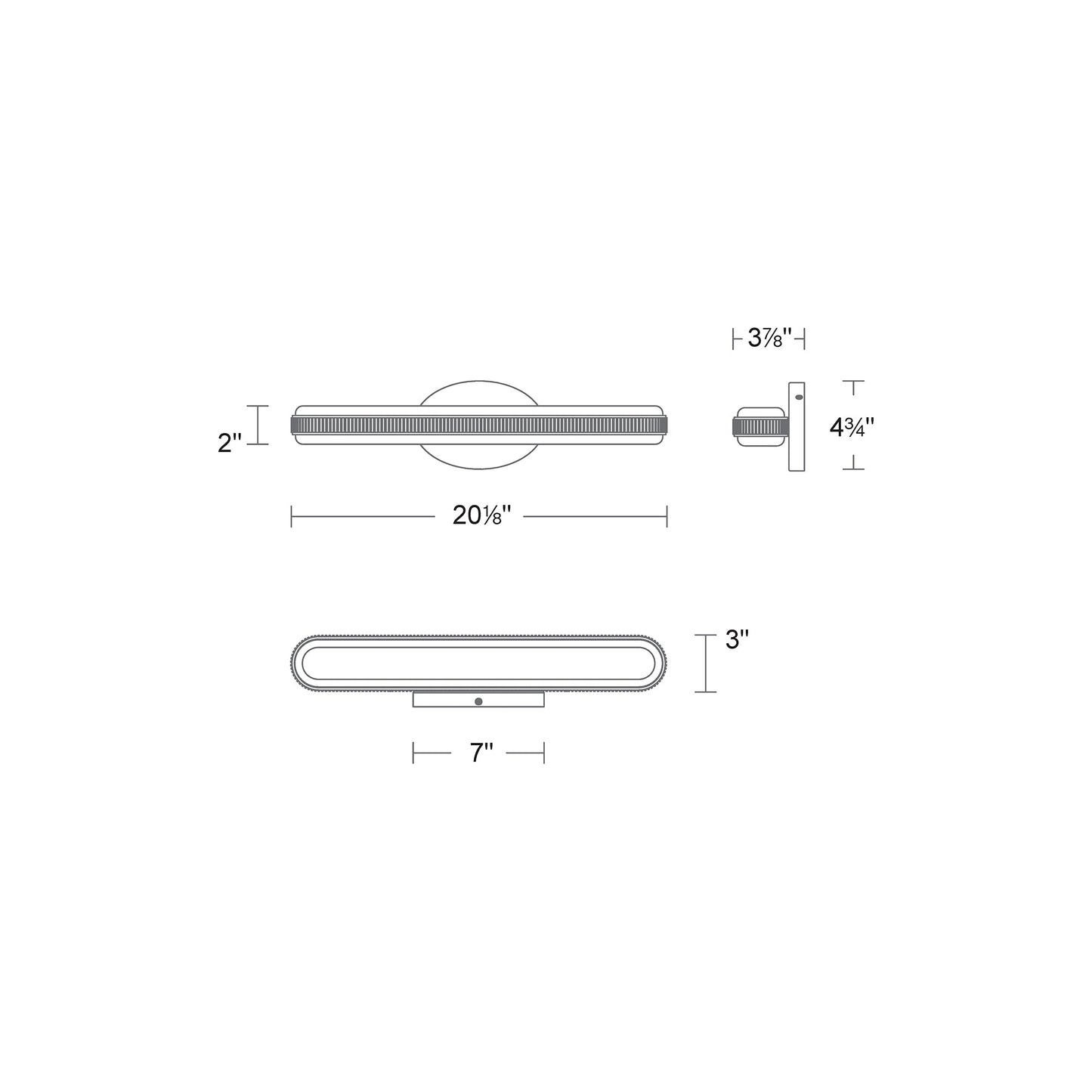 Mainline LED Bath Vanity Light - line drawing.
