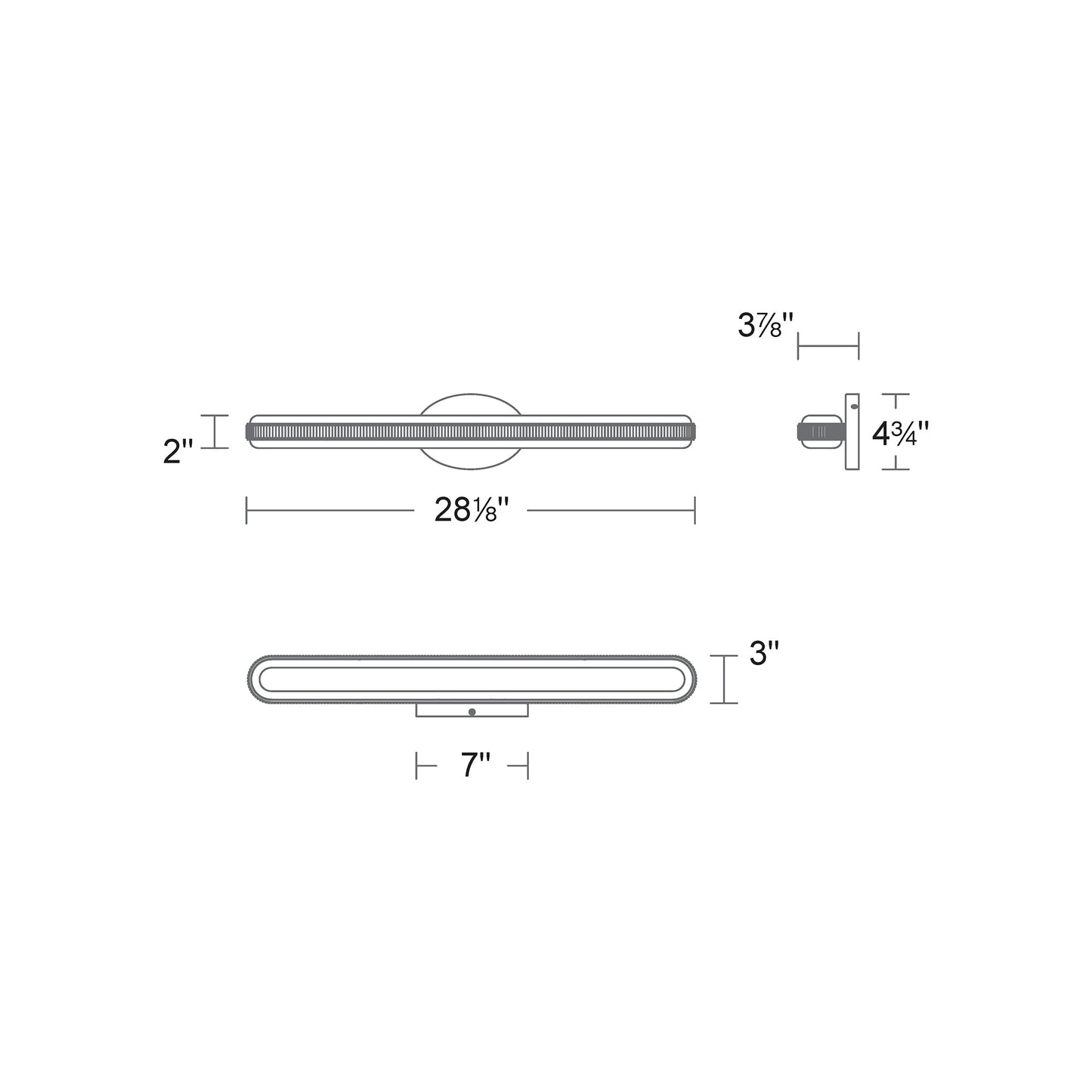 Mainline LED Bath Vanity Light - line drawing.