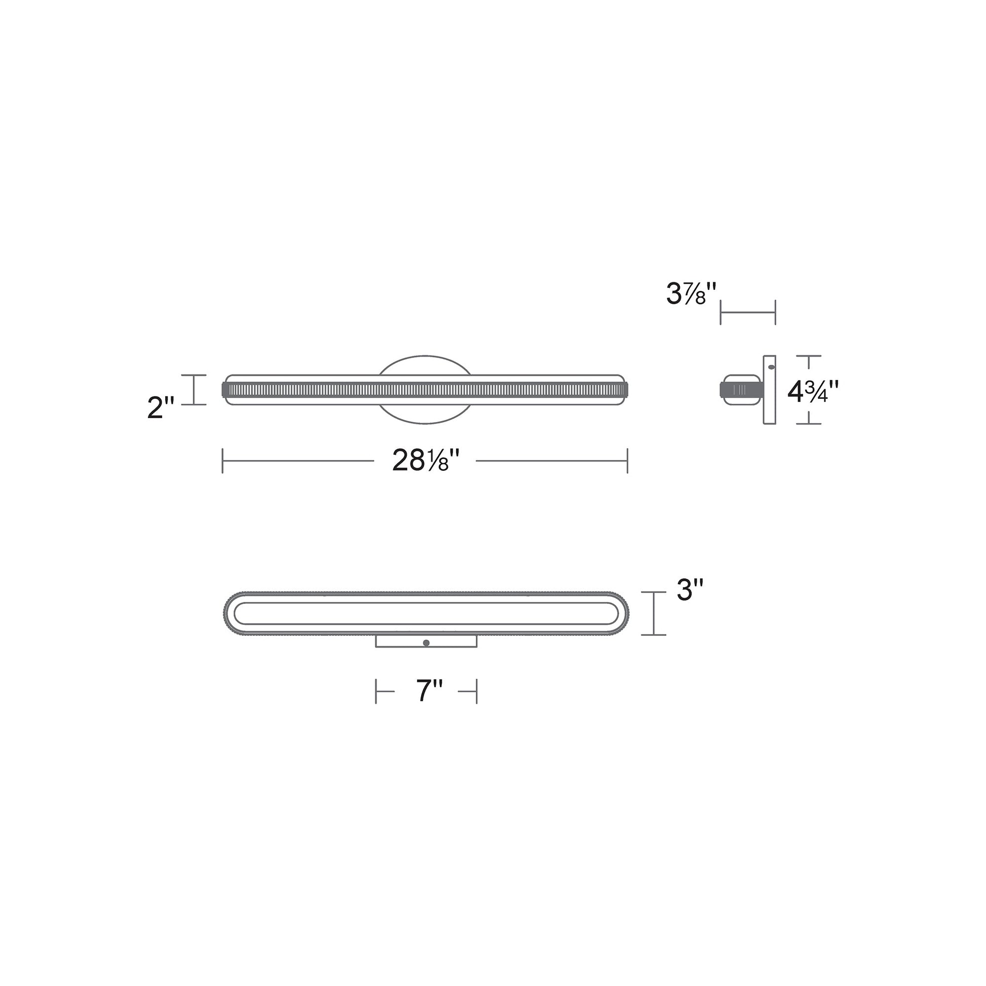 Mainline LED Bath Vanity Light - line drawing.