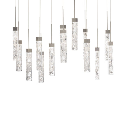 Minx LED Linear Multi Pendant Light in Antique Nickel (14-Light).