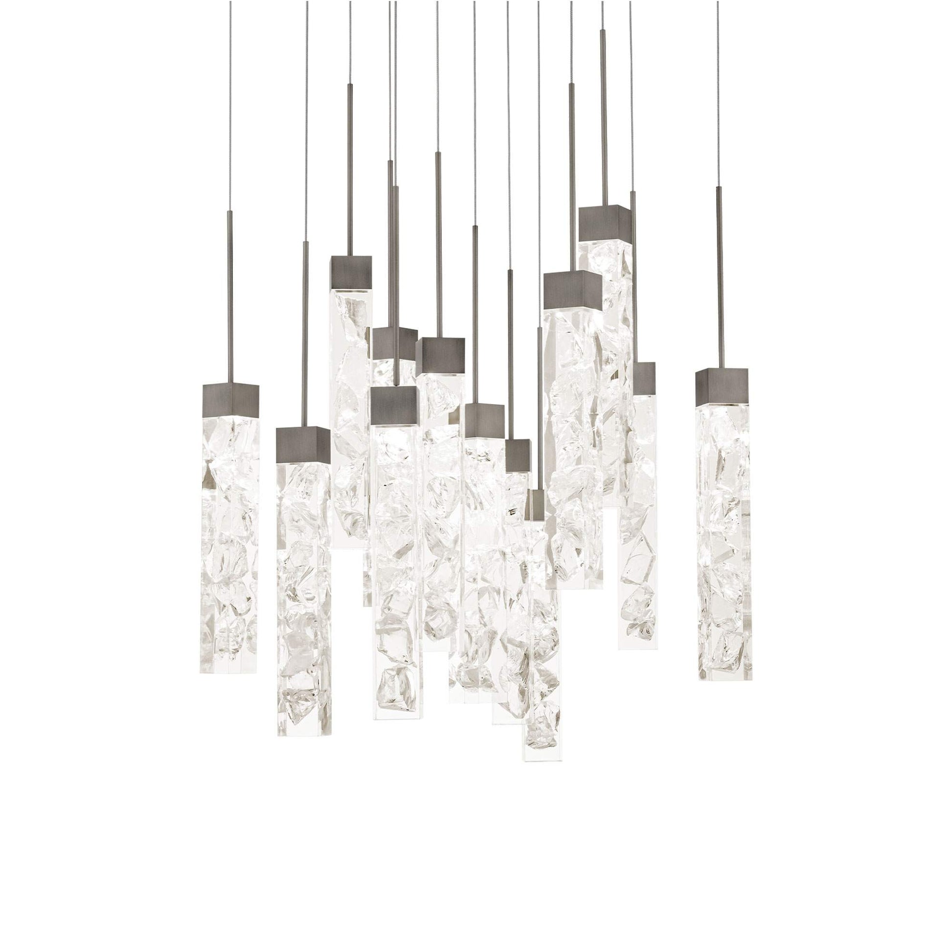 Minx Square LED Multi Pendant Light in Antique Nickel (13-Light).