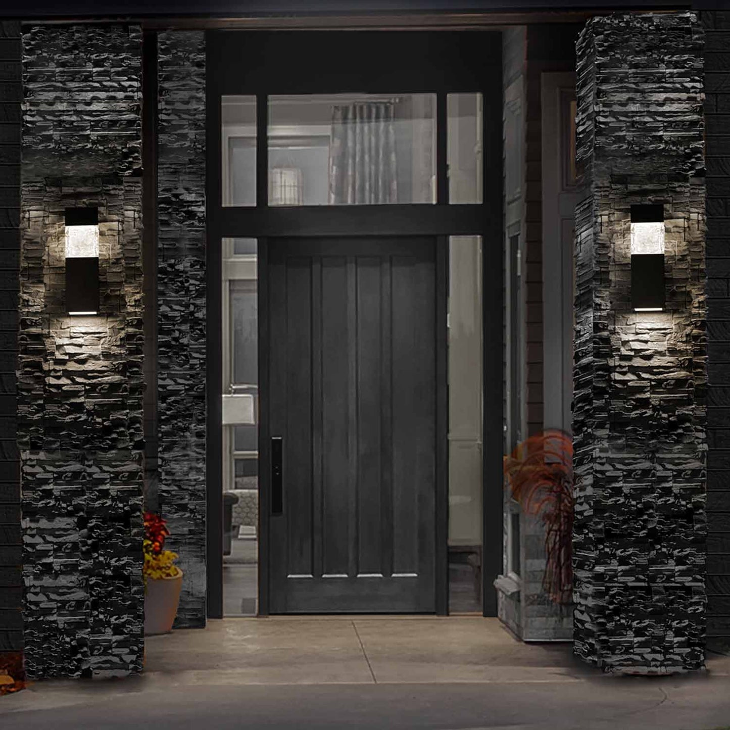 Monarch Outdoor LED Wall Light in Outside Area.
