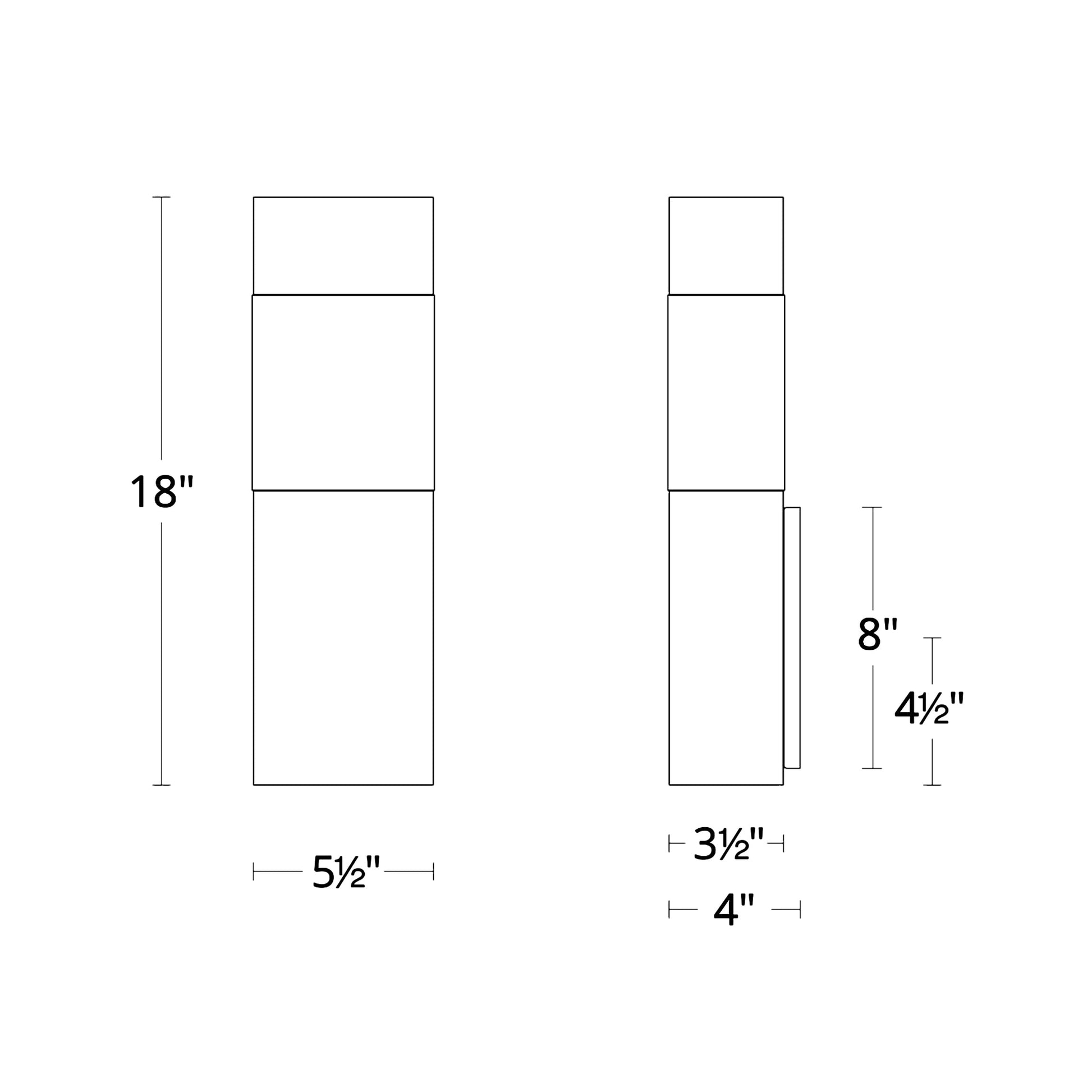 Monarch Outdoor LED Wall Light - line drawing.
