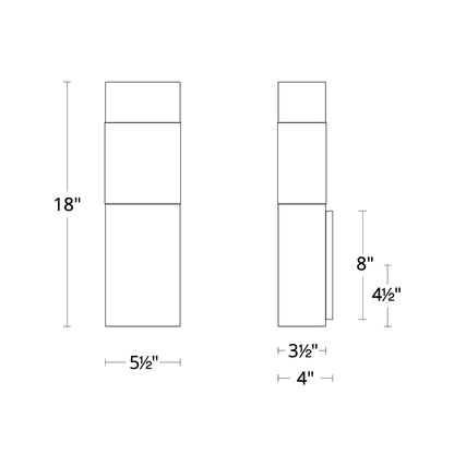 Monarch Outdoor LED Wall Light - line drawing.